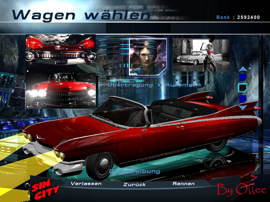 Need For Speed Hot Pursuit 2 Cadillac Sin City Cars Pack 4 NFSHP2
